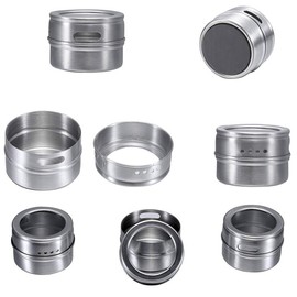 Magnetic Spice Tins, stainless steel spice container storage box with transparent lid for storing herbs, spices and other seasonings (5)