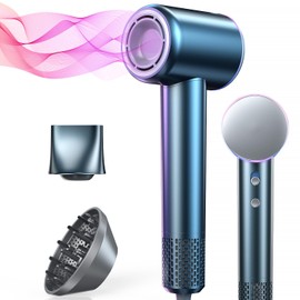 iDOO Hair Dryer with Diffuser for Women, Christmas Gifts, 1500W Blow Dryer for Curly Hair with 110,000 RPM High-Speed & 200 Million Neg Ions, Travel Hairdryer Blowdryer, Secadora de Pelo para Mujer
