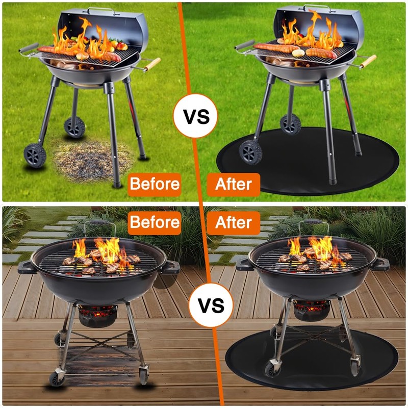 Golgner Fireproof Underlay 100 cm, Round Fireproof Mat, Fire Protection