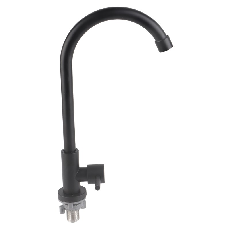 G1/2 Faucet 90 Degree Rotating Single Cold Matte Black Water