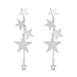 SELOVO Trendy Star Dangling Earrings Dangle Earrings for Women Silver Tone