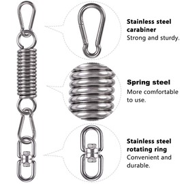 WAREMAID Hammock Chair Spring, Hanging Chair, Mounting Hardware Set, 360 Degree Rotation, Fixed Hook, Load Capacity 496.7 lbs (226 kg)