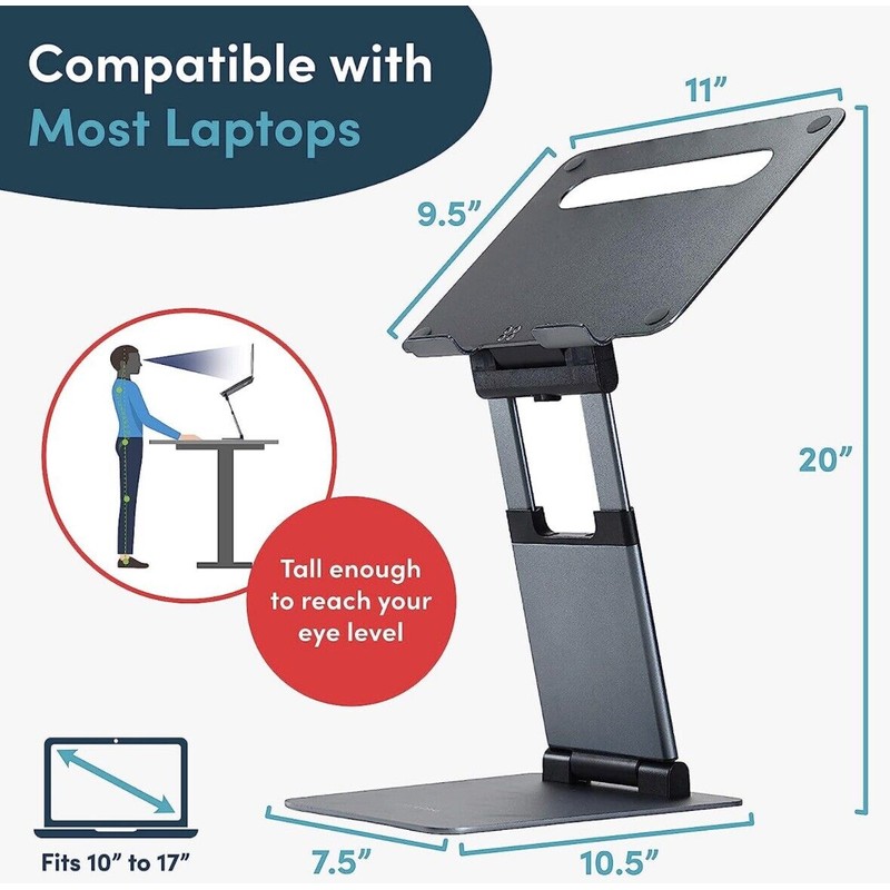 Lifelong Laptop Stand For Desk, Adjustable 11-17in, Ergonomic Riser