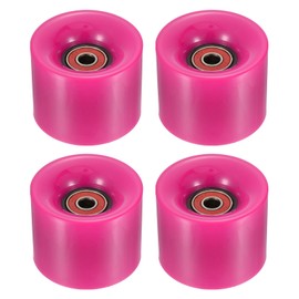YOKIVE 4 Pcs Skateboard Wheels with Bearing, 80A Skate Scooters Replacement, Great for Skateboarding, Outdoor Street Sports (Rose Red, 60mm OD)
