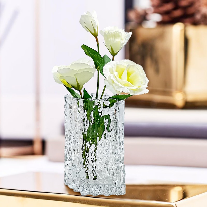 Aoderun Glass Vase Crystal Vase Heavy Duty Large Flower Vase