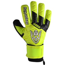 Keeperking SP 2.0, Junior, Teenagers, Adults, Children's Goalkeeper Gloves with Finger Saves, Men's Latex Goalkeeper Gloves with Strong Grip and Removable Finger Protection (3, Yellow/Black)