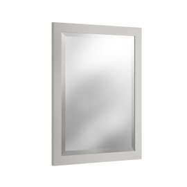 Beveled 24-Inch Bath Vanity Mirror - Low Profile Wooden Frame, Beveled Glass, Hanging Hardware Included - Gray Vanity Mirror for Bathroom, Bedroom, and Living Room by Alaterre Furniture