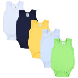TupTam Baby Boys' Underarm Bodysuit, in Plain Colours, Pack of 5 - Colour mix 1, size: 98