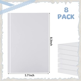 A5 Blank Notebook Journal Bulk White Hardcover Sketchbook 100 Sheets/200 Pages 8.3 x 5.7 inches 80gsm Thick Paper for Drawing Art Travelers Ideal Gifts Students and Office Supplies (8 Pcs)