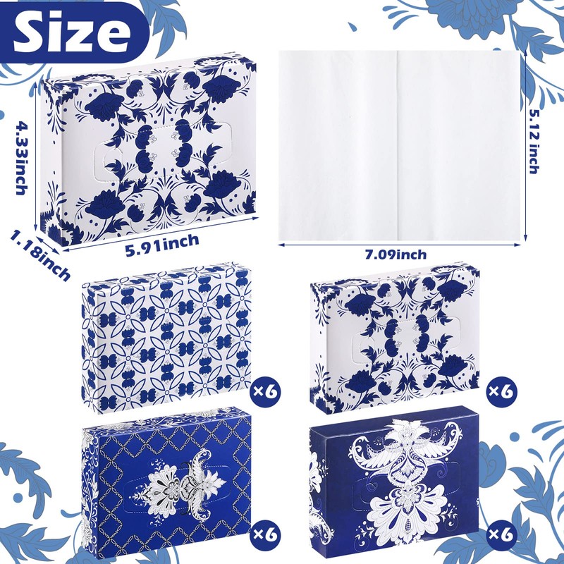 Yinder 24 Packs 960 Sheets Tissue Cube Car Facial Boxes