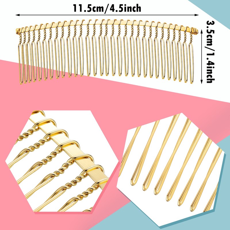 5 Pieces Hair Clip Combs Metal Wire Hair Combs Wire