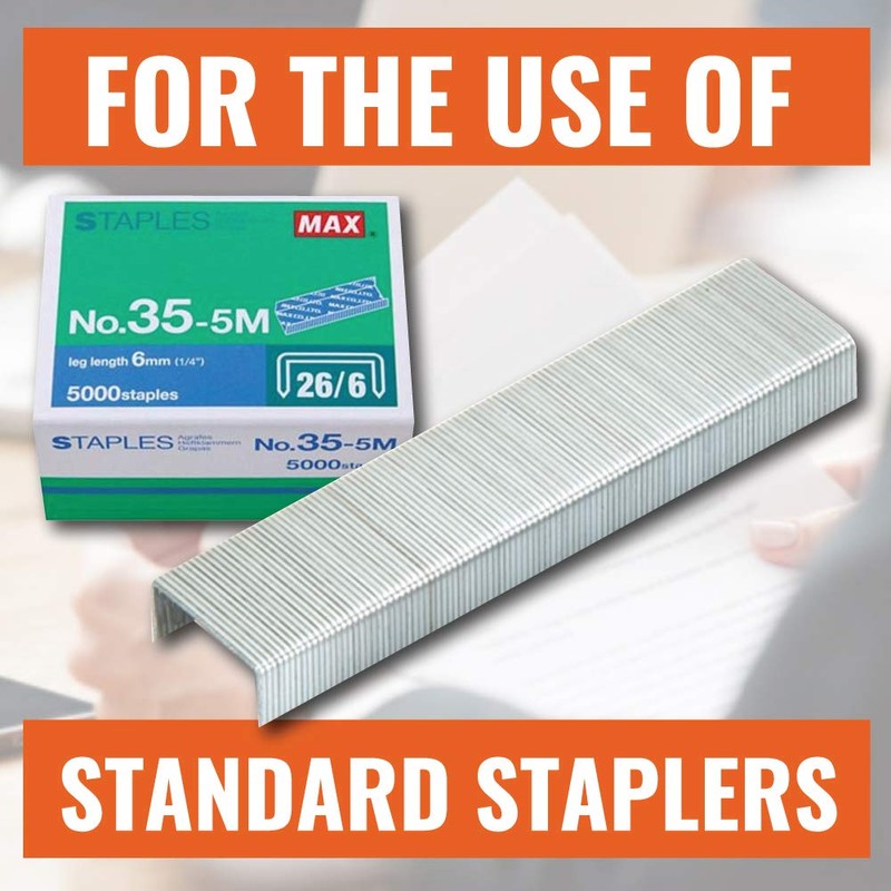 Max 35-5M Standard Staples for USA; Leg Length 6mm (1/4");