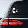 Yin Yang Human Hand Dog Paw Sticker Decal Notebook Car