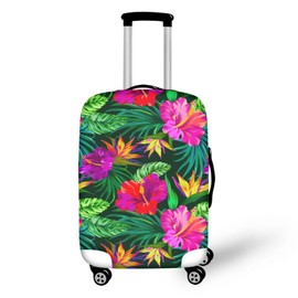 Dremagia Tropical Floral Leaf Print Suitcase Cover Womens Travel Luggage Protector Cover Suitcase Baggage Decoraitve Covers for 18-21 inches
