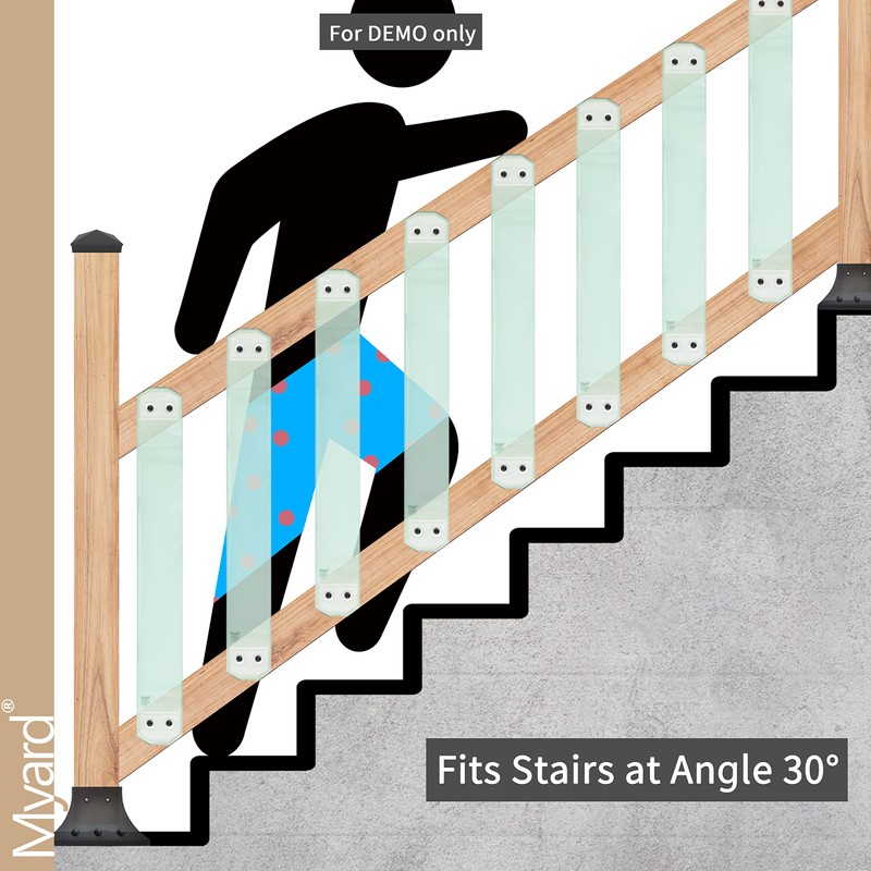 5-Pack 29.5 Inch Myard Scenic Frontier Tempered Glass Balusters with