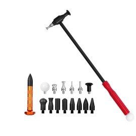 LadyRosian Paintless Dent Repair 16PCS Tools Titanium Alloy Tapper Hammer Carbon Fiber Handle with Knock Down Head Tap Kit for Car Hail Damage Dent Repair