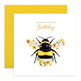Central 23 Birthday Card For Friend Woman - Sister Birthday Card - 'Buzzing For Your Birthday' - Bee Birthday Cards For Women Her Mum Grandma Aunt - Floral Gifts - Comes With Fun Stickers