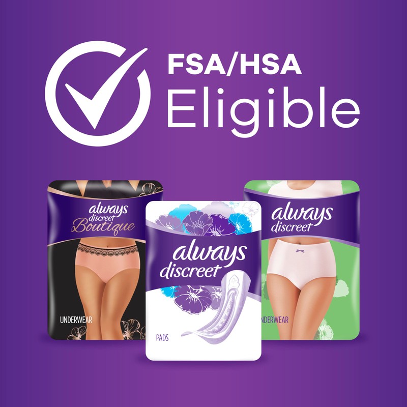 Always Discreet Adult Incontinence & Postpartum Underwear For Women, Size