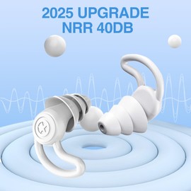 Silicone Earplugs for Sleeping and Noise Reduction, 40dB Protection Reusable Triple Layer Design Ear Plugs