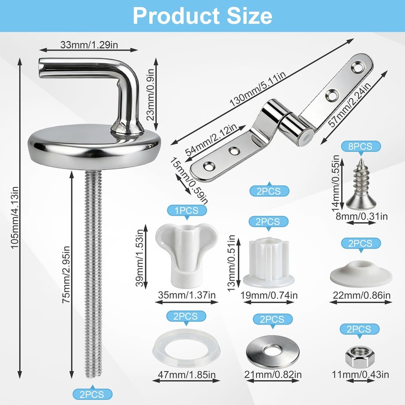 2 Kit Cerniere Tavoletta Sedile Wc
