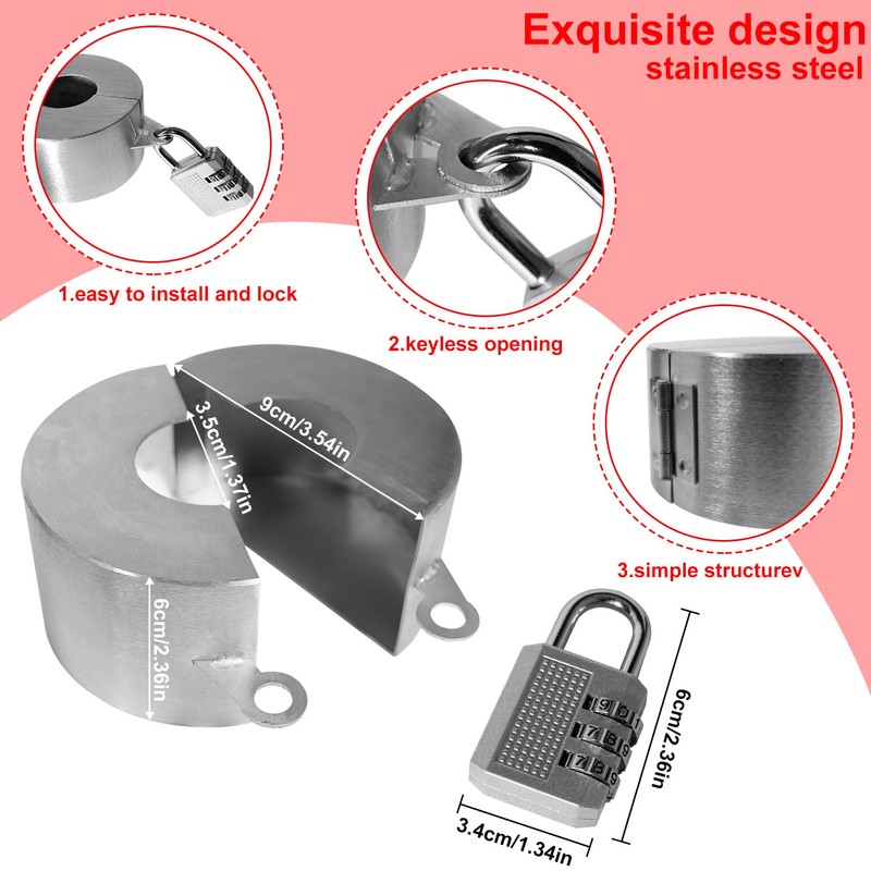 Water Spigot Lock with Padlock, Faucet Locks Outdoor Made of