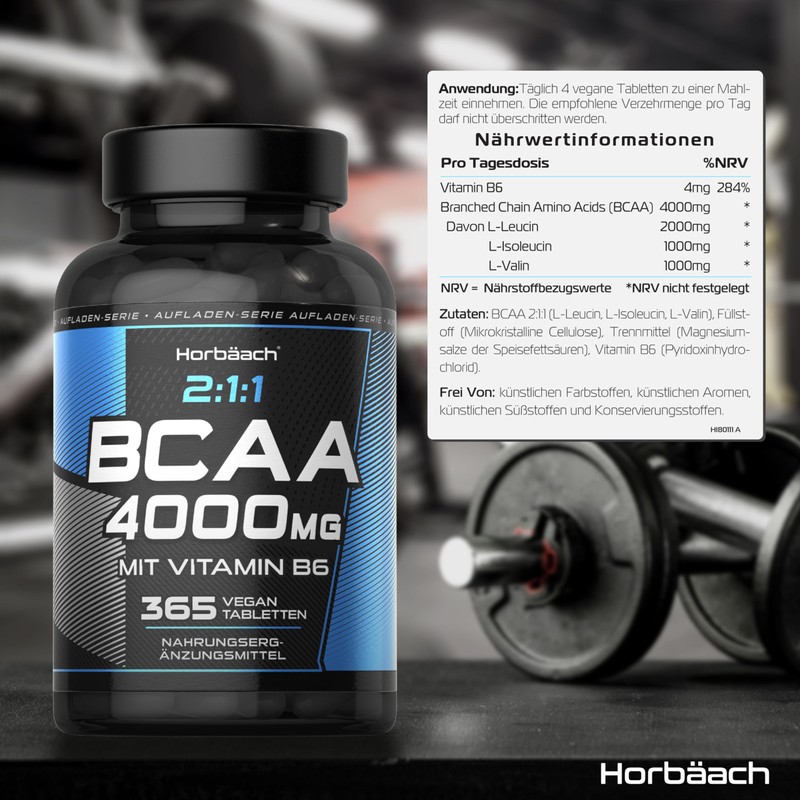 BCAA Tabletten 4000mg (pro Portion) | 365 Vegane Stück |