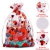 PLECUPE 100Pcs Organza Bags Medium, 10x15cm Heart Wedding Favours Christmas
