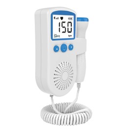 Baby Fetal Heart Rate Monitor Digital Display 0 Radiation Household Doppler Fetal Heartbeat Monitor Sky Blue