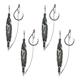 M METERXITY 4-Pack Catfish Float Rigs, 3 Inch EVA Buoyancy Foam Fishing Bobbers Popping with Swivel and Hooks for Streams/Lake/River Fishing, Floats Rattling Cork Catfish Gear [Black]