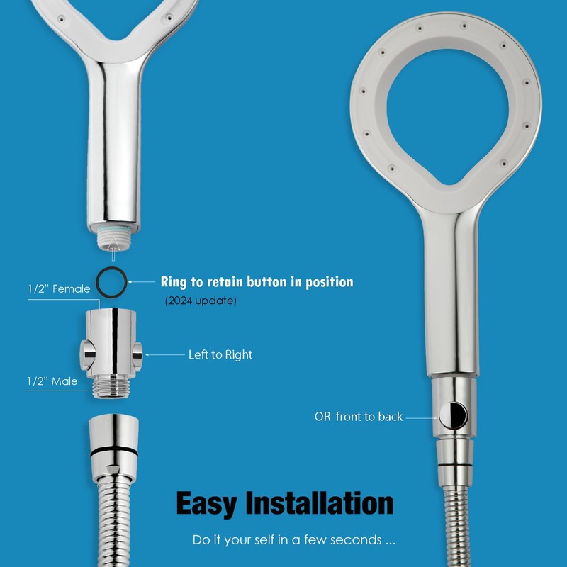 Shower Head Water Shut Off Valve - Pair Pack -