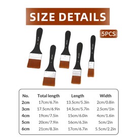 ZAMXHUG Brush Sets - 5 Pieces Watercolour Acrylic Flat Brush, Acrylic Brush Set, Paint Brush Set, Oil Paint Brush, Nylon Brush, Oil Painting Brush for Painting, Oil Painting, Watercolour, Acrylic,