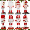 Joliyoou Set of 2 Christmas Nutcracker Figures, 7.3"/6.9" H Wooden