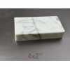 Carrara 4"x2"x¾" Undrilled Solid Italian Carrara White Marble Block Base