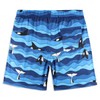 Boys Blue Whale Swim Trunks with Boxer Brief Liner Anti