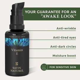 Organic Eye Cream 30ml - Anti Wrinkle & Dark Circles Under Eye Treatment Women with Hyaluronic Acid, Vitamin E & Aloe Vera - Natural Face Lift & Rejuvenated Look - Eye Care Products by Satin Naturel