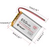 YELUFT 1 pcs 3.7V 650mAh 503450 Lithium Polymer Battery 1S