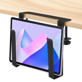 ZXShow Hanging Notebooks Desk Holder Adjustable Desk Side Laptop Mount Clamp on Laptop Stand with Anti Scratch Pads No DrillDesk Mount for Office Side