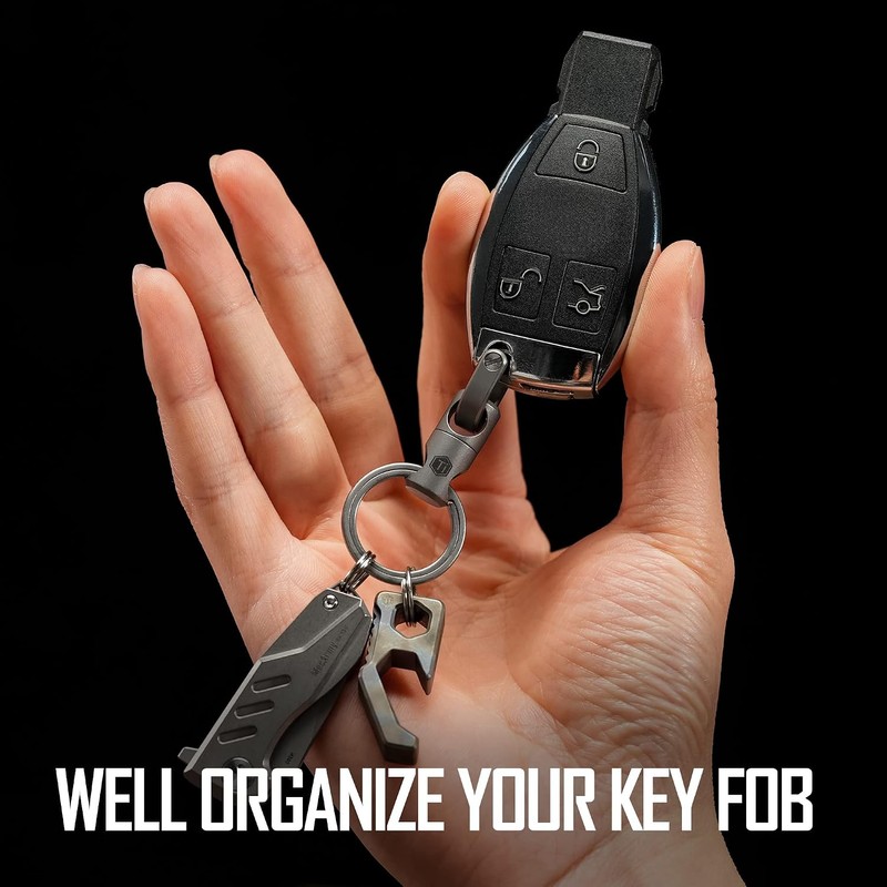 KeyUnity KM13 - Llavero giratorio con anillo en D, llavero