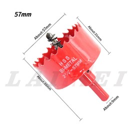 Hole Saw Drill Bit LAIWEI HSS Hole Cutter with Arbor for Wood,PVC Board and Plasterboard(2-1/4"(57mm))