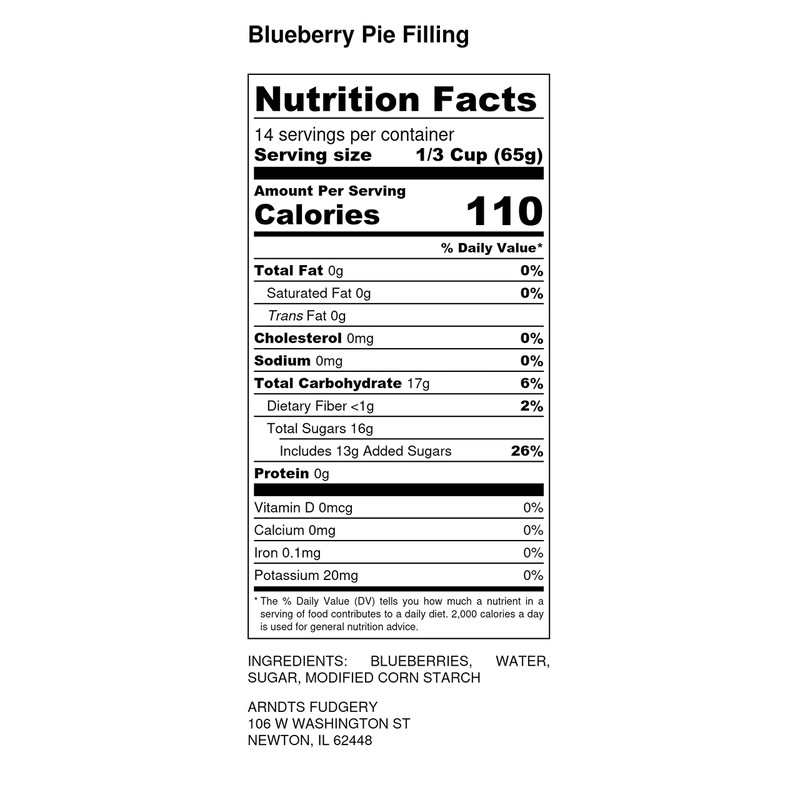 Amish Pie Filling - TWO 32 Oz Jars (Blueberry)