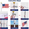 25FT Flag Pole Kit, Heavy Duty 12 Gauge Extra Thick