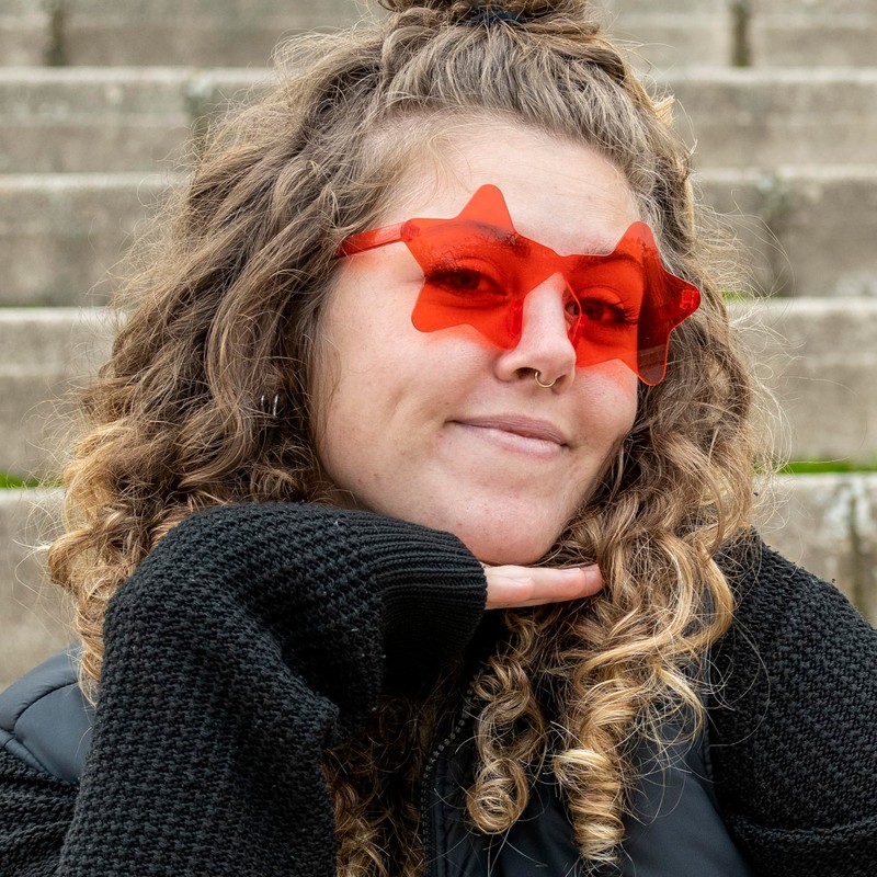 PLAYZOCO Sunglasses Star Shape Frameless Sunglasses Star Glasses Fancy Dress