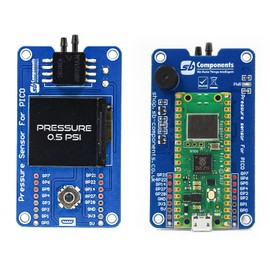 sb components Raspberry Pi Pico Pressure Sensor Board, SPI Interface MPXV5010DP Sensor Air & Liquid Silicon Pressure Sensor based on Pico W loaded with 1.3” LCD & 5-way Joystick