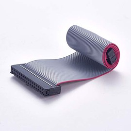 Fielect 2pcs IDC 34 Pin Connector Gray Wire Flat Ribbon Cable Connector Length 30cm 2.54mm Pitch