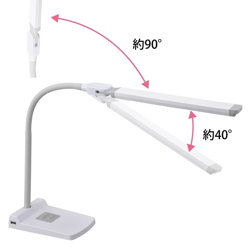 OHM DS-LS36C-W 06-3839 LED Desk Lamp, White, Desk Light, Learning