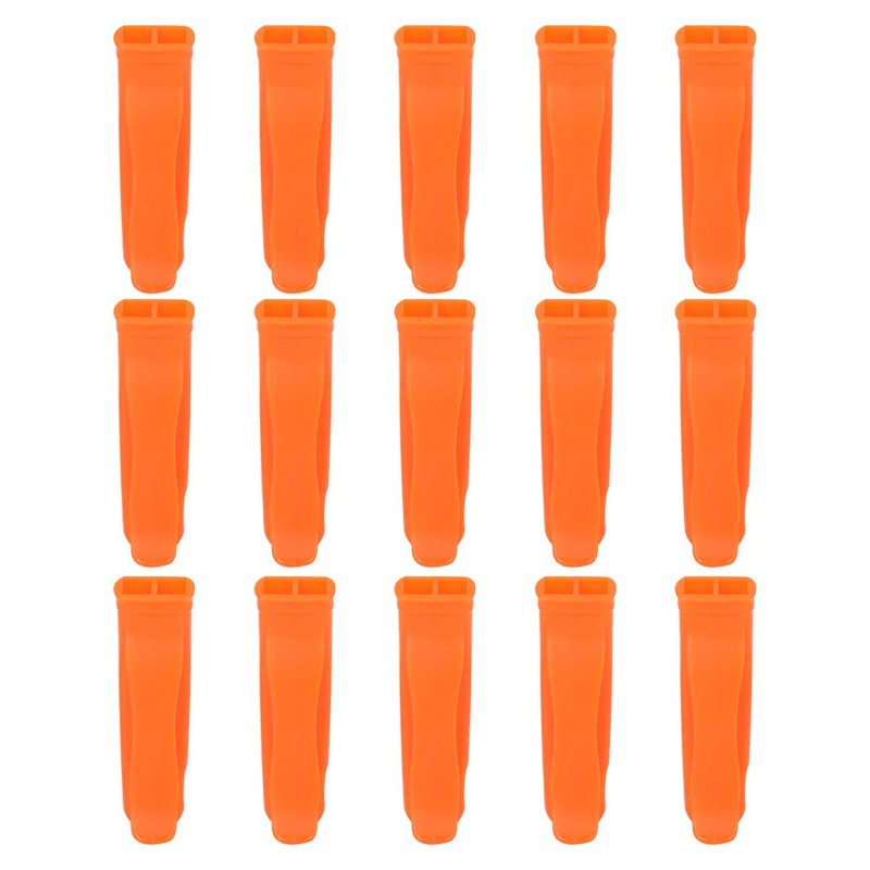 Packof 15 Orange Plastic Survival Whistle for Survival Rescue Sports
