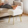 IBUYKE Rectangle Vanity Chair with Storage Space, Footrest Footstool Ottoman,