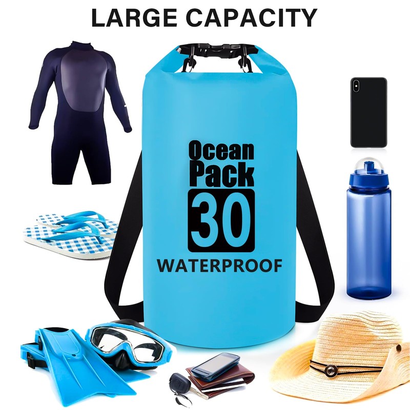 Invool Dry Bag, 5L/10L/20L/30L Waterproof Dry Bag, Dry Sack with