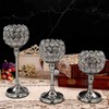 Crystal Candle Holder Ornament Tall Elegant Crystal Silver Candlestick for