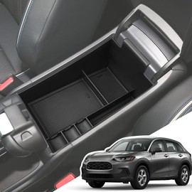 LANGBEAN Armrest Organizer for 2025 2024 2023 Honda HRV LX/Sport/EX-L, Center Console Organizer with Removable Rubber Mat, Center Console Tray Custom for Honda HRV Accessories, Black